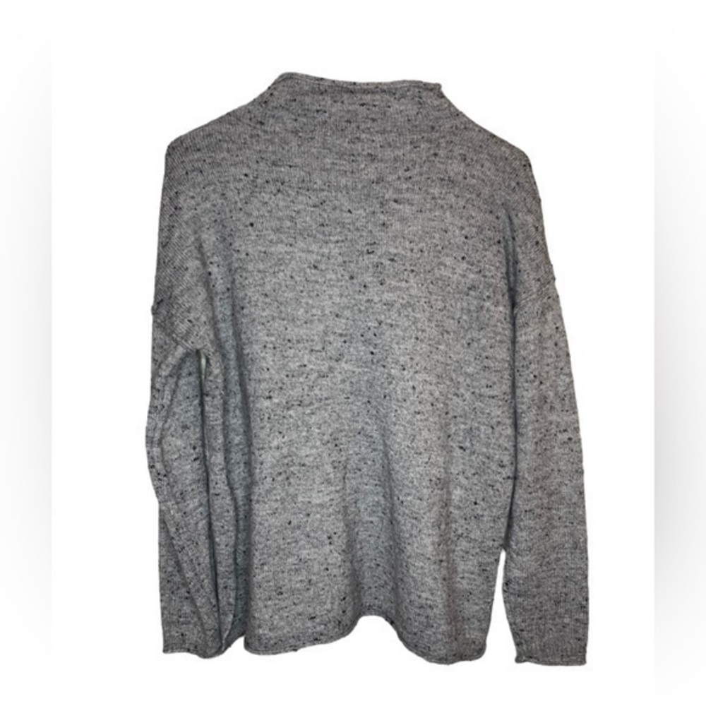 Madewell Mock Turtleneck Pebbled Gray Oversized Sweater Size Small . - Picture 3 of 6